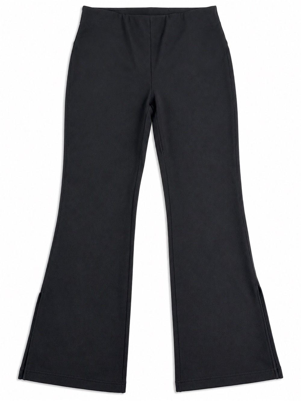 Joe Fresh Active Black Ribbed Knit Flare Pants Size Large
